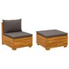 vidaXL Aia lounge komplekt padjaga 2 T&uuml;kk Pruun Tugev akatsiapuu