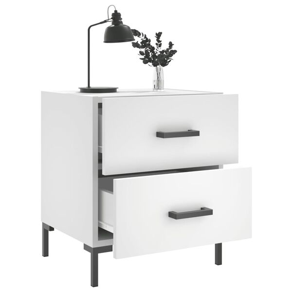 vidaXL öökapp, valge, 40 x 35 x 47,5 cm, tehispuit