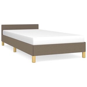 vidaXL voodiraam peatsiga ilma madratsita Taupe 90x190 cm kangas