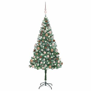 vidaXL h&auml;rmas valgustusega kunstkuusk kuulide ja k&auml;bidega 180 cm