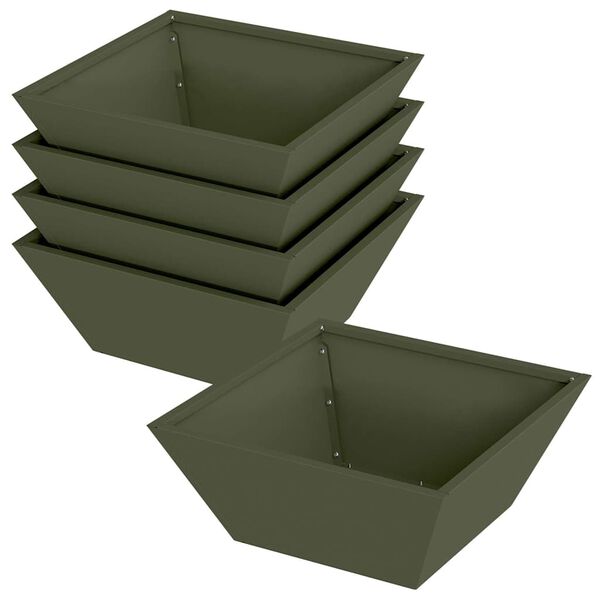 vidaXL Aia istutuspot 5 pcs K&uuml;pset roheline 40 x 40 x 15 cm