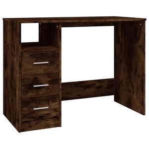 vidaXL kirjutuslaud sahtlitega, suitsutatud tamm, 102 x 50 x 76 cm