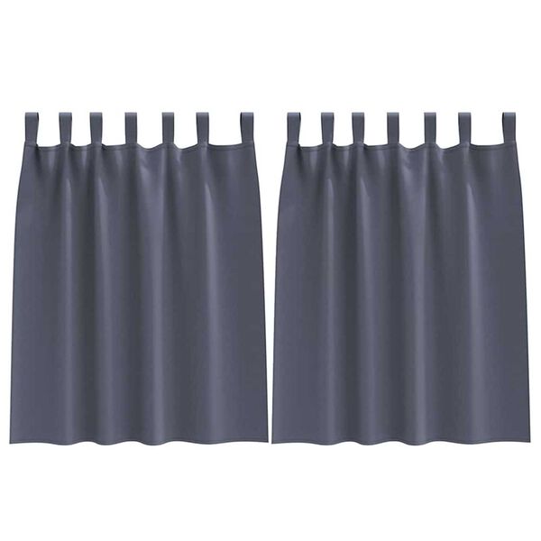 vidaXL Kardinad rõngastega 2 pcs Antratsiit 140 x 140 cm Polüester