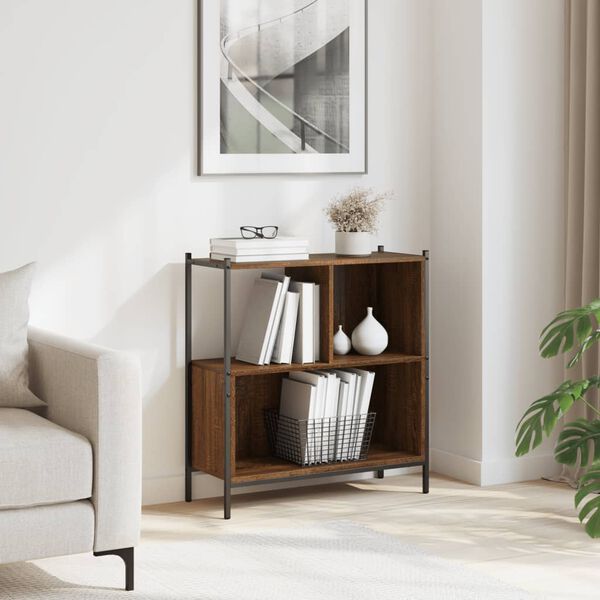 vidaXL raamatualus, pruun tamm, 72 x 28 x 77,5 cm, tehispuit