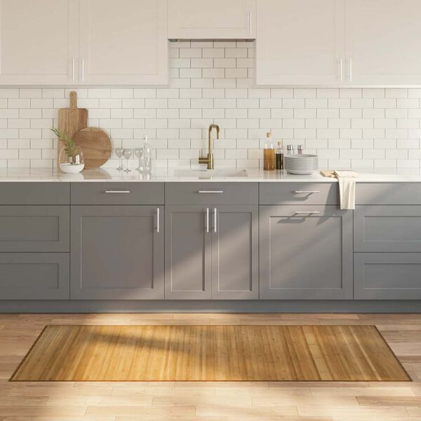 vidaXL vaip, ristk&uuml;likukujuline, naturaalne, 80 x 200 cm, bambus