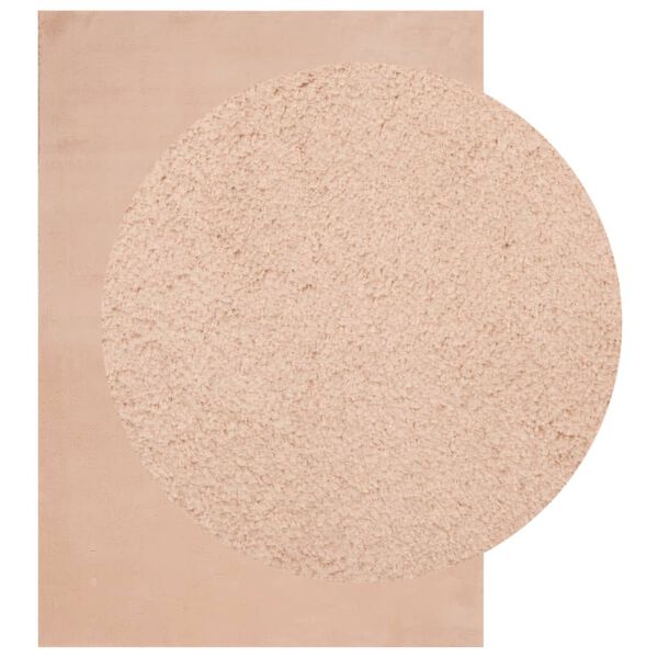 vidaXL vaip HUARTE, l&uuml;hikese narmaga, pestav, kahvaturoosa, 140x200 cm