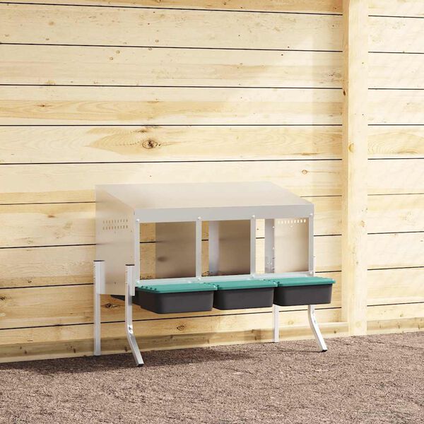 vidaXL kanade pesakast 3 sektsiooniga jalgadega, tsingitud terasest