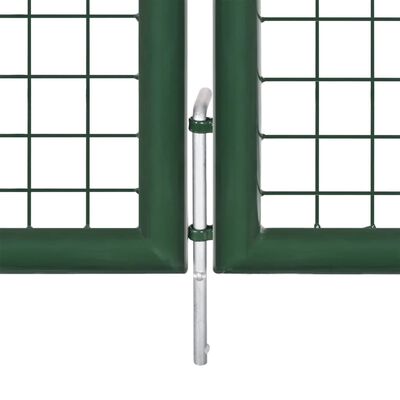 vidaXL võrkaia värav, teras, 400 x 100 cm, roheline