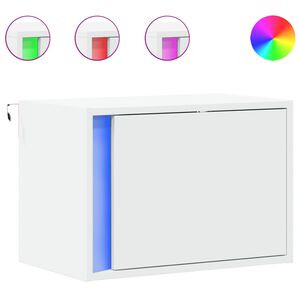 vidaXL seinale kinnitatav &ouml;&ouml;kapp LED-tuledega, valge