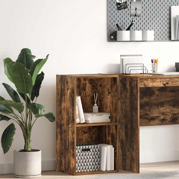 vidaXL raamaturiiul, suitsutatud tamm, 40x30x77 cm, tehispuit