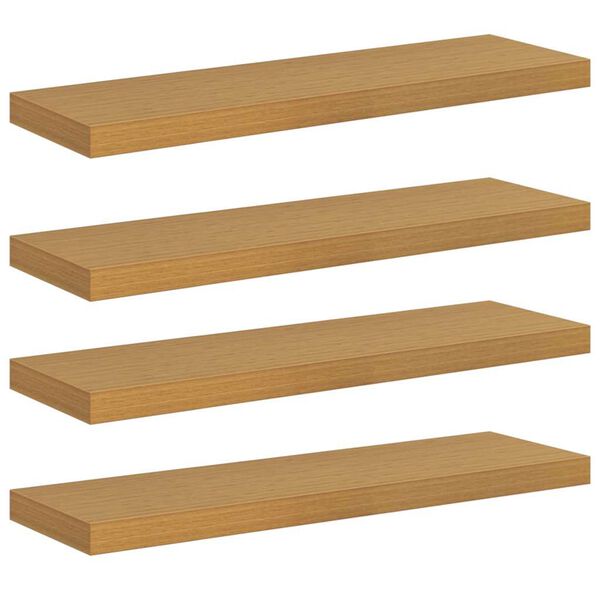 vidaXL Seinariiul ladustamisega 4 pcs Beež 90 x 23,5 x 4 cm Tehispuit
