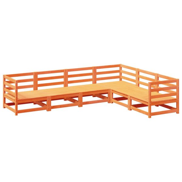 vidaXL 6-osaline aiadiivani komplekt, vahapruun, m&auml;nnipuit