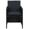vidaXL 4-osaline aiamööblikomplekt patjadega, polürotang, must