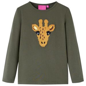 Pikkade varrukatega lastes&auml;rk, khaki, 104