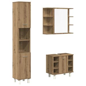 vidaXL 3-osaline vannitoa m&ouml;&ouml;blikomplekt, kunsttamm, tehispuit