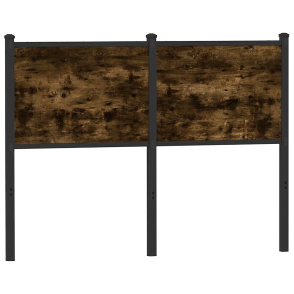 vidaXL voodipeats suitsutatud tamm 120 cm tehispuit ja teras