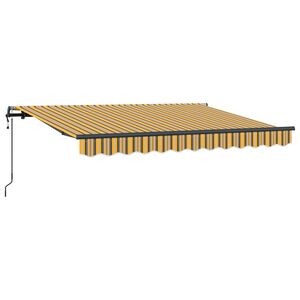 vidaXL K&auml;igukohandatav varikatus Kollane ja Hall 250 x 200 cm kangas