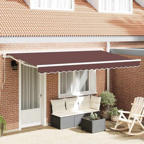 vidaXL Varikatuse asenduskangas Pruun 380 x 195 cm Pol&uuml;ester