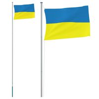 vidaXL Ukraina lipp ja lipumast, 6,23 m, alumiinium