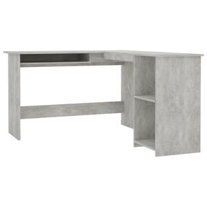vidaXL L-kujuline nurgalaud betoonhall 120x140x75 cm tehispuit