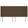 vidaXL voodipeats servadega, tumepruun, 203x16x118/128 cm, kangas