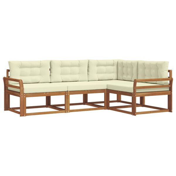 vidaXL V&auml;li diivanikomplekt padjaga 4 pcs Looduslik ja kreem