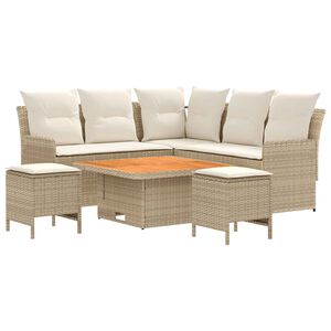 vidaXL M&ouml;&ouml;blisete padjaga 6 pcs Beez ja koor PE rattan