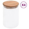 vidaXL klaasist s&auml;ilituspurgid, bambusest kaanega, 4 tk, 800 ml
