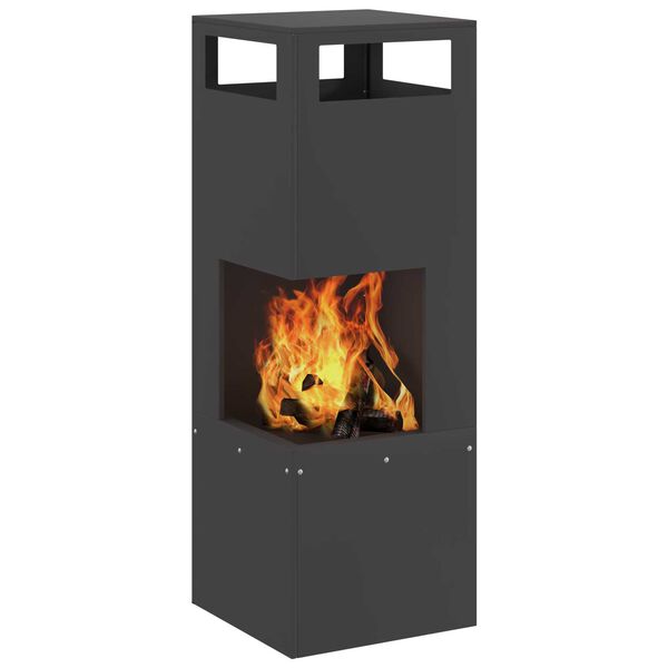 vidaXL Lõkkekoht Must 35 x 35 x 100 cm Teras