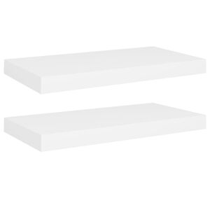 vidaXL seinariiulid, 2 tk, valge, 50 x 23 x 3,8 cm MDF
