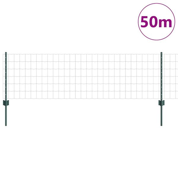 vidaXL Aed koos postiga Roheline 0,6 x 50 m Terased ja PVC