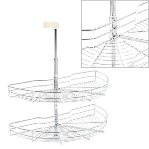 vidaXL 2 riiuliga k&ouml;&ouml;gi traatkorv h&otilde;bedane 180 kraadi 75 x 38 x 80 cm