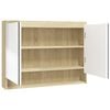 vidaXL vannitoa peegelkapp, 80 x 15 x 60 cm, MDF, valge ja tamm