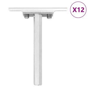 vidaXL Ujuvad riiuliklambrid, 12tk, n&auml;htamatud &Oslash;12x100 mm s&uuml;sinikteras