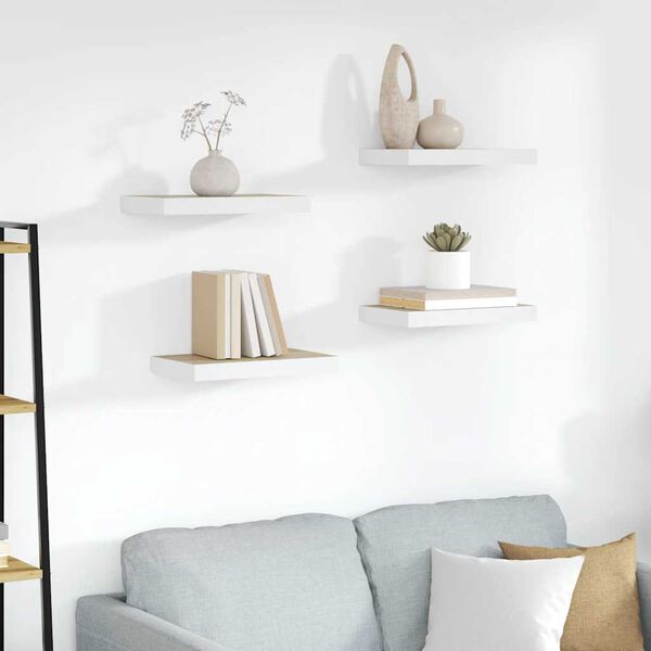 vidaXL seinariiulid, 4 tk, tamm ja valge, 40 x 23 x 3,8 cm MDF