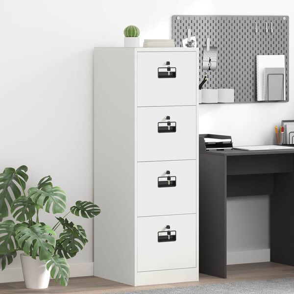 vidaXL Failikapp 2 pcs Valge 44 x 50 x 139 cm K&uuml;lmvalsitud teras