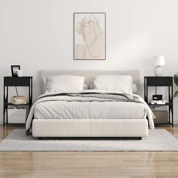 vidaXL &Ouml;&ouml;lambi kapp riiuliga Must tamm 41 x 31 x 76 cm Tehispuit