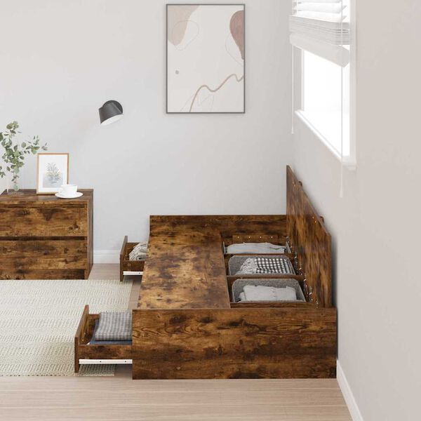 vidaXL Voodi raam peaga sahtliga Vana puit 70 x 190 cm Tehispuit