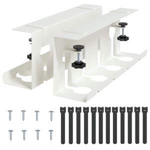 vidaXL Kabli haldamise tray laua all 2 tk Valge 43 x 10 x 15 cm Teras