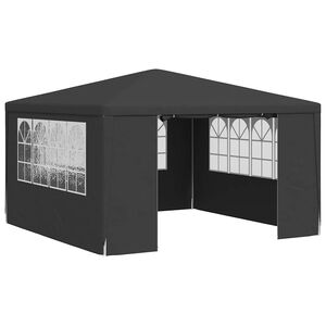 vidaXL professionaalne peotelk k&uuml;lgseintega, 4x4 m, antratsiit 90 g/m&sup2;