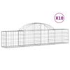 vidaXL kaarekujulised gabioonkorvid 10 tk, 200x30x40/60 cm, raud