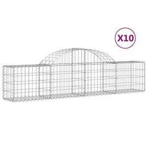vidaXL kaarekujulised gabioonkorvid 10 tk, 200x30x40/60 cm, raud