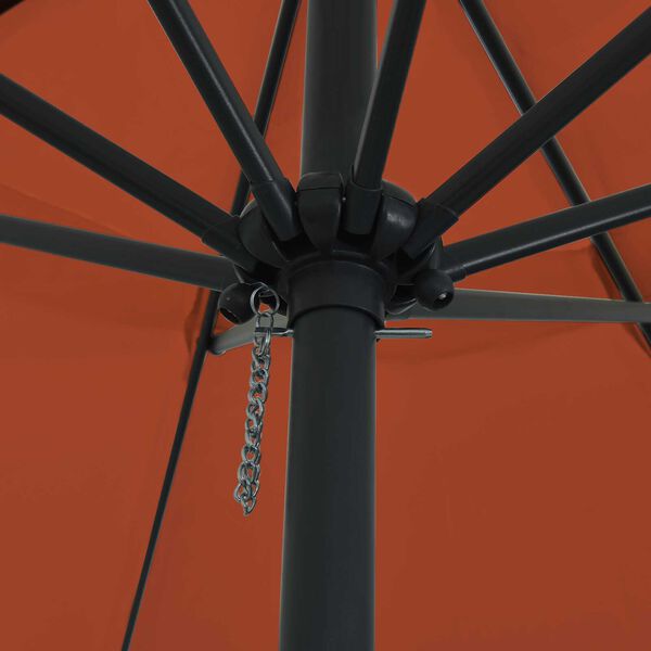 vidaXL Aedapara Punane ja Must 395 x 395 x 245 cm Polüester ja teras