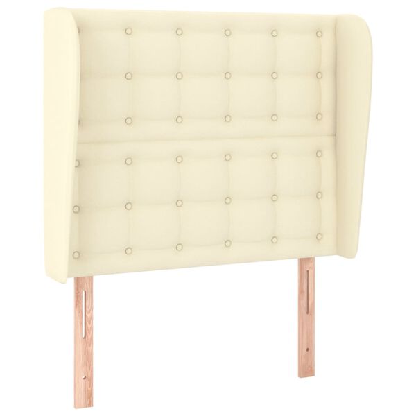 vidaXL voodipeats servadega, kreemjas, 103x23x118/128 cm, kunstnahk