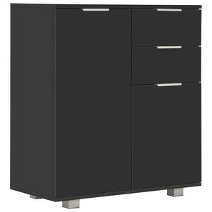 vidaXL puhvetkapp k&otilde;rgl&auml;ikega must, 71x35x80 cm, tehispuit