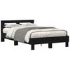 vidaXL Voodi raam LEDiga peaga Must tamm 135 x 190 cm Tehispuit
