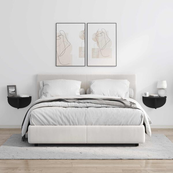 vidaXL Seinariiul Seinale kinnitatav Must 38 x 19 x 19 cm Tehispuit