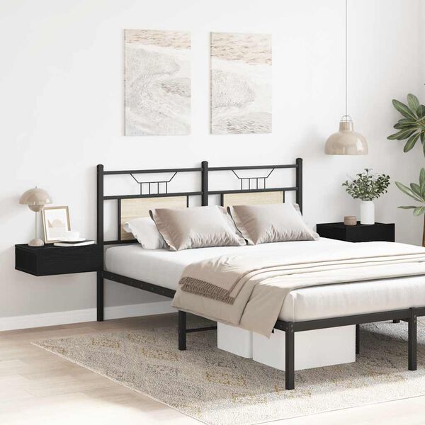 vidaXL &ouml;&ouml;kapid 2 tk, must tamm, 40 x 32 x 15 cm, t&ouml;&ouml;deldud puit