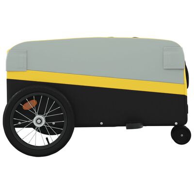 vidaXL jalgratta järelkäru, must ja kollane, 45 kg, raud