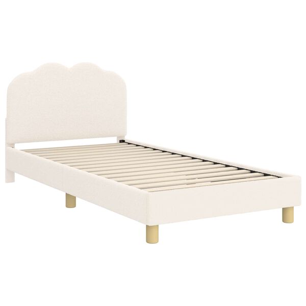 vidaXL Laste voodiraam peatoega peaga cream 90 x 190 cm Lammaste riie